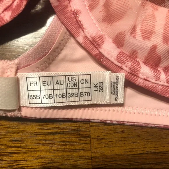 NWT $130 Agent Provocateur Lucky Full Cup Underwired Bra in Pink Leopard - 32B! - Picture 12 of 16